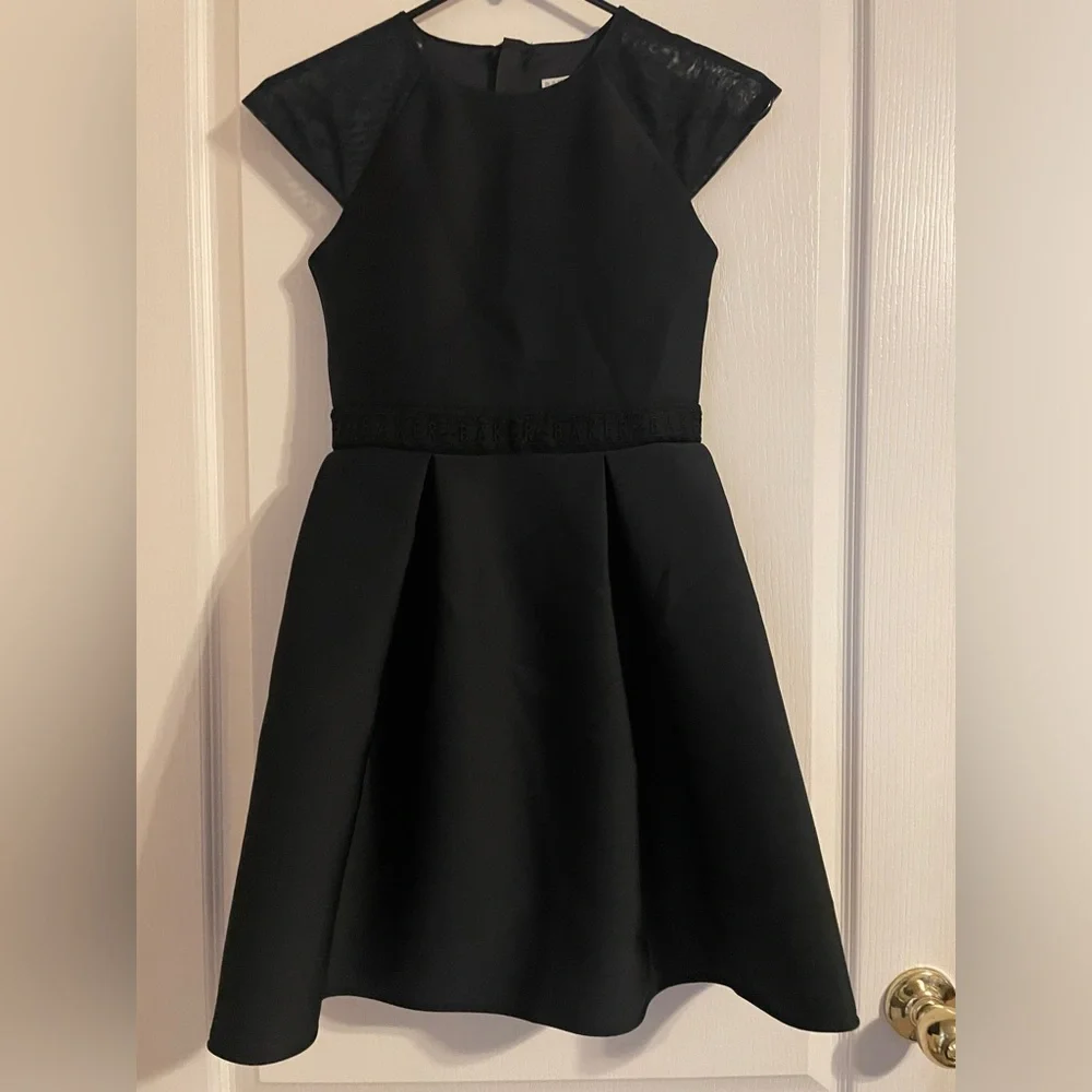Ted Baker Black‎ Satin Formal Girls Dress 11 Preppy Party Classic Holiday